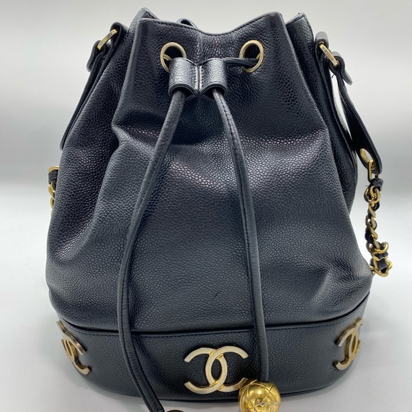 Chanel Caviar CC Bucket Drawstring Bag - Picture 2 of 8